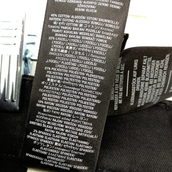 7 For All Mankind b(air) High Waist Ankle Skinny Jeans Womens Sz 28 Black Coated - Picture 8 of 9